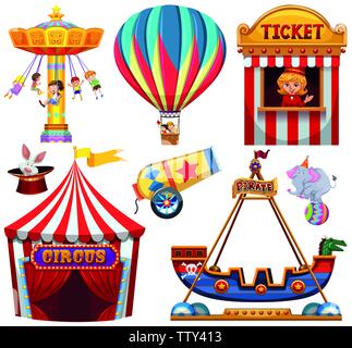 Set of circus object illustration Stock Vector
