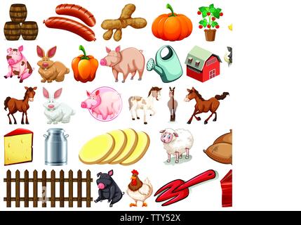 Large farm themed set Stock Vector Image & Art - Alamy