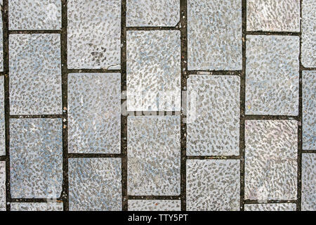 Gray stone tiles texture on walkway Stock Photo