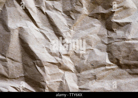 Brown packing paper crumpled recycle texture background Stock Photo
