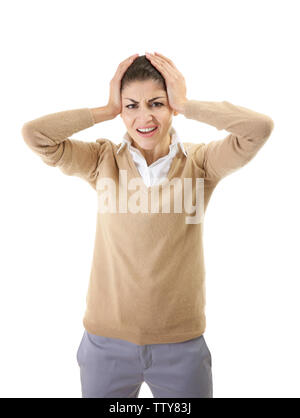 Young teacher on white background Stock Photo