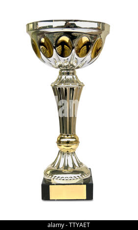 Trophy cup isolated on white Stock Photo