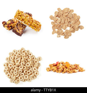 Cereals set isolated on white background Stock Photo