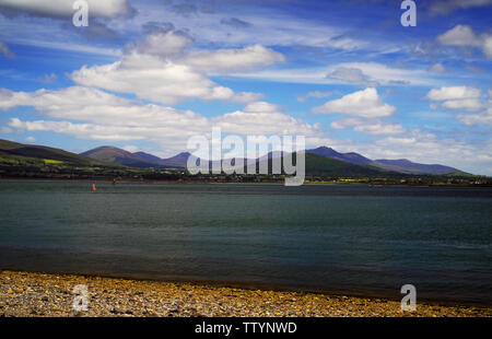 Carlingford loch And Mourne Mountains Northern Ireland Border Stock Photo