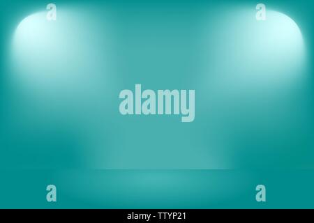 teal background product presentation with two spotlights Stock Vector
