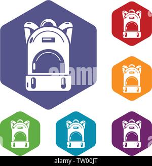 Haversack icons vector hexahedron Stock Vector