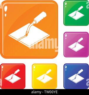Welding torch icons set vector color Stock Vector