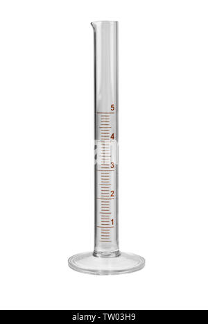 Graduated cylinder on white background Stock Photo