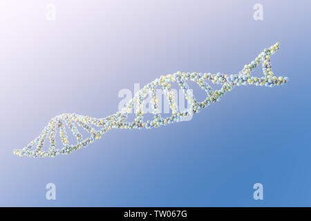 Spherical spiral DNA, three-dimensional rendering Stock Photo