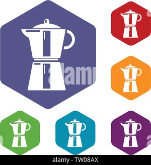 Kettle element icons vector hexahedron Stock Vector