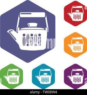Teatime icons vector hexahedron Stock Vector