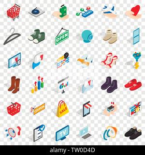 Clothes icons set, isometric style Stock Vector