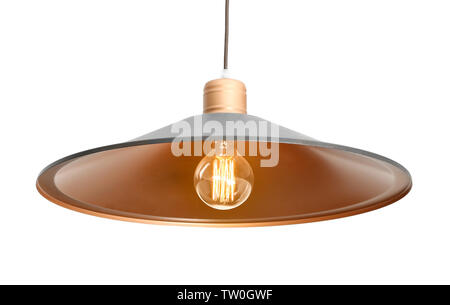 Modern pendant lamp on light background Stock Photo