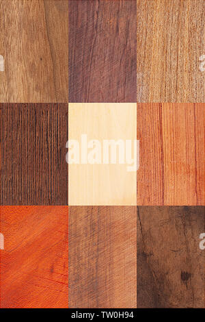 Background from various rectangular wood patterns Stock Photo