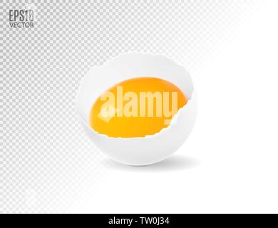 Vector eggs smashed against a transparent background. Realistic, 3d Stock Vector