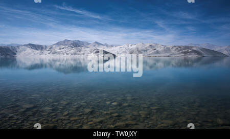 Scenery of Baisha Lake in Tashkurgan, Xinjiang Stock Photo