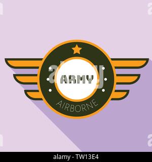 Army airborn logo. Flat illustration of army airborn vector logo for web design Stock Vector