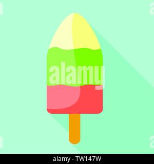 Fruity popsicle icon. Flat illustration of fruity popsicle vector icon for web design Stock Vector