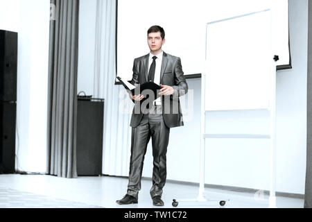 businessman makes a report on the business presentation. business and education Stock Photo