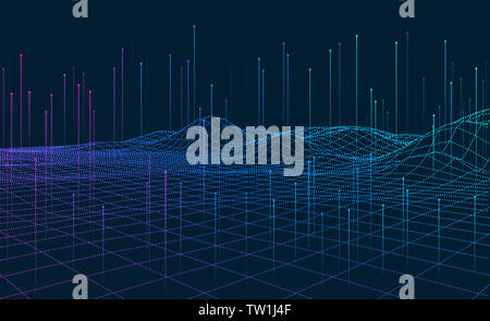 Abstract three-dimensional network background of big data concept, graphics with artificial intelligence concept Stock Photo