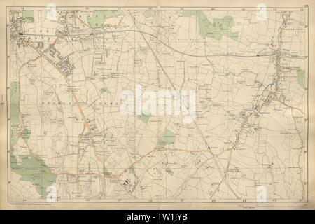 BROMLEY & ORPINGTON Petts Wood Hayes Keston St Paul's Mary Cray BACON 1900 map Stock Photo