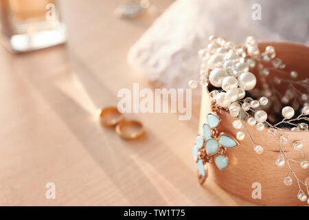 Collection of bijouterie in jewelry box Stock Photo