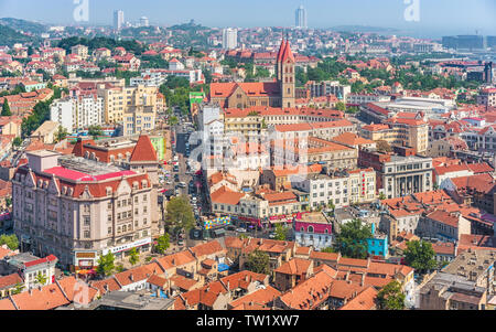 Bird's eye view of the old city of Qingdao Stock Photo