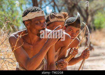 Bushman Hunters Stock Photo