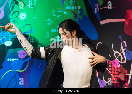 ISTANBUL, TURKEY - MARCH 16, 2017: Michael Jackson wax figure at Madame Tussauds  museum in Istanbul. Stock Photo