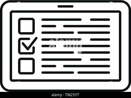 Online vote icon. Outline online vote vector icon for web design isolated on white background Stock Vector