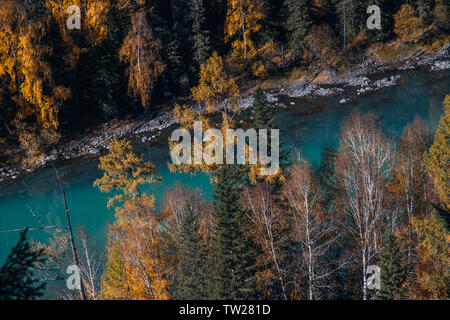 A quiet river in autumn. Stock Photo