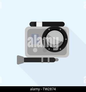 Action camera case icon, flat style Stock Vector