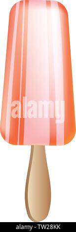 Red vanilla popsicle icon. Cartoon of red vanilla popsicle vector icon for web design isolated on white background Stock Vector