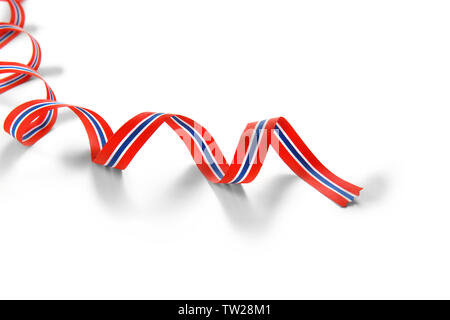 Ribbon in colors of Thai flag on white background