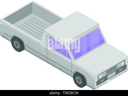 Custom white pickup icon, isometric style Stock Vector
