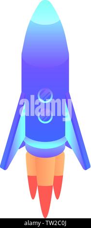 Starting rocket icon, isometric style Stock Vector