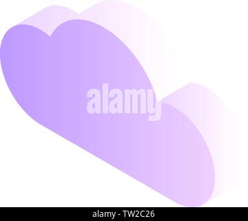 Data cloud icon, isometric style Stock Vector