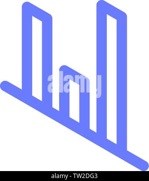 Column graph icon, isometric style Stock Vector