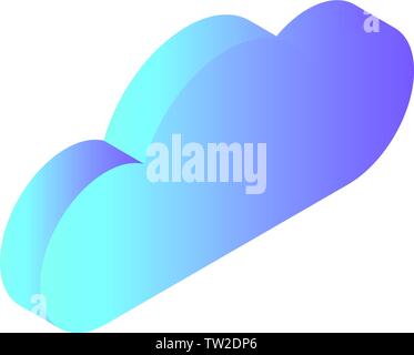 Computer data cloud icon, isometric style Stock Vector