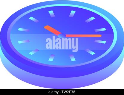 Wall clock icon, isometric style Stock Vector
