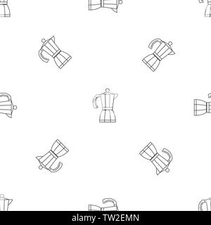 Coffee pot pattern seamless vector repeat geometric for any web design Stock Vector