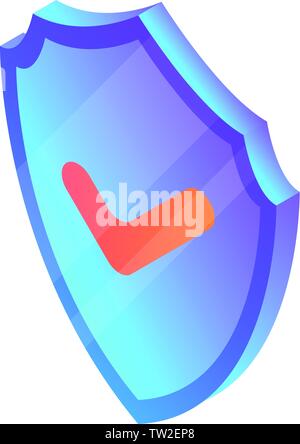 Safe shield icon, isometric style Stock Vector