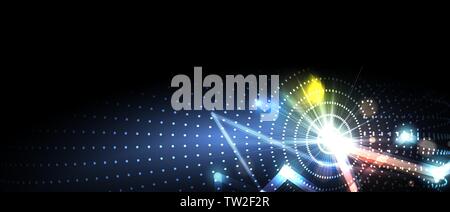 Neural network concept. Connected cells with links. High technology process. Abstract futuristic background Stock Vector