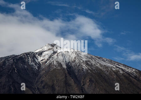 Snow capped Mount Teide in Tenerife, Canary Islands Stock Photo