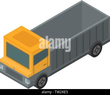 Dump truck icon, isometric style Stock Vector