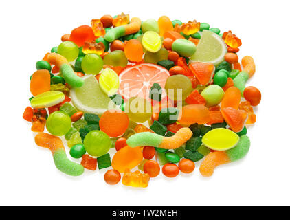 Colorful candies on white background Stock Photo