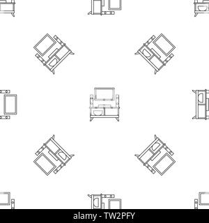 Home tv system pattern seamless vector repeat geometric for any web design Stock Vector