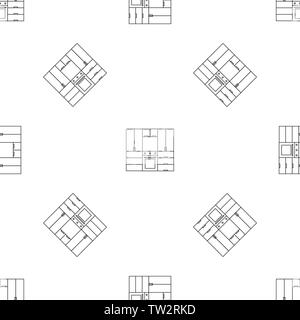 Kitchen furniture pattern seamless vector repeat geometric for any web design Stock Vector