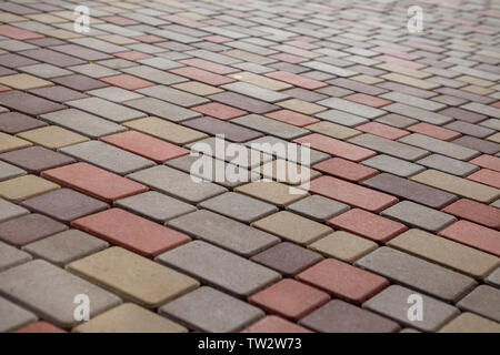 Photo of multi-colored paving stones pattern and background Stock Photo