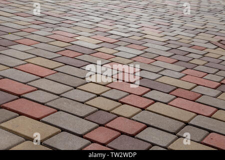 Photo of multi-colored paving stones pattern and background Stock Photo